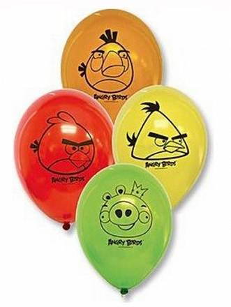 Набор шаров - Angry Birds, 5 шт. по 30 см.